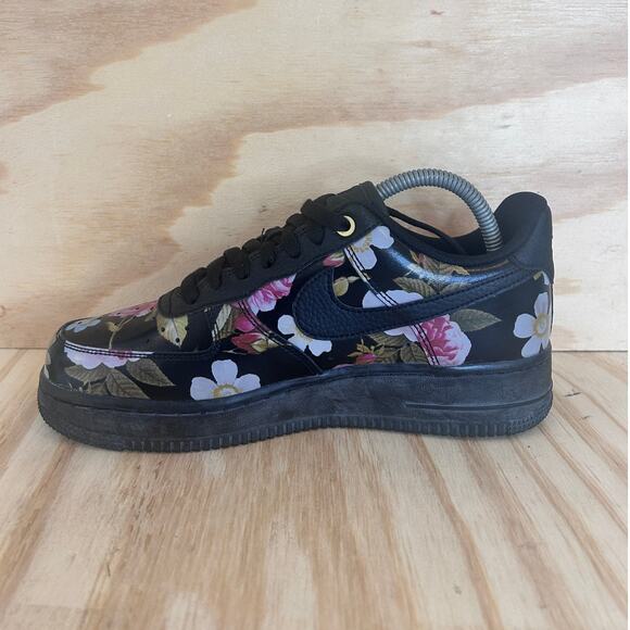 Nike - Air Force 1 Low Floral - Sneakers - Black - Women's - 8.5 - AO1017-002 - Picture 4 of 9